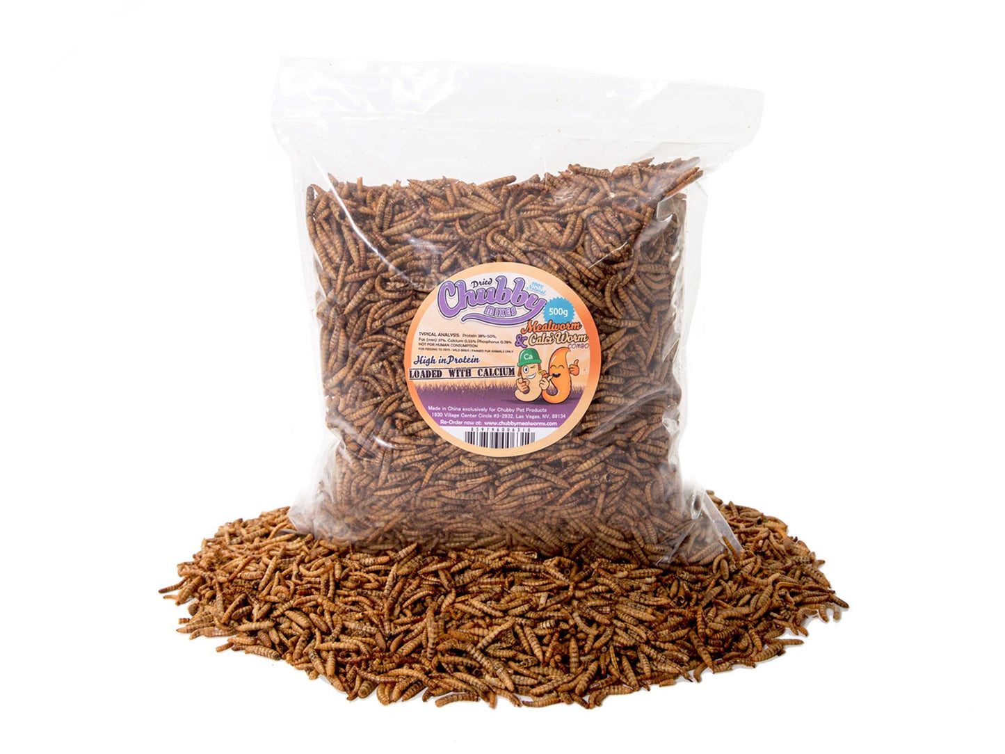 500g Chubby Dried Mealworm & Black Soldier Fly Mix