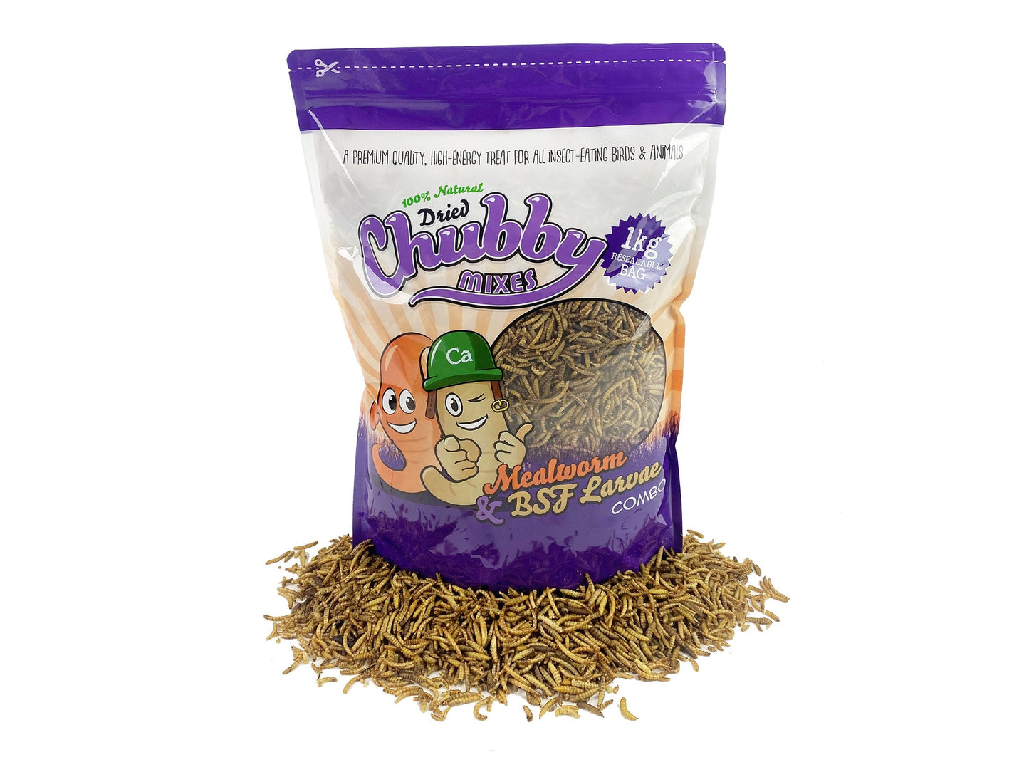 1Kg Chubby Dried Mealworm & Black Soldier Fly Mix